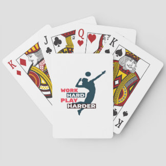 Work Hard Play So Hard Volleyball Player Classic Playing Cards