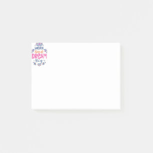 Work hard post-it notes