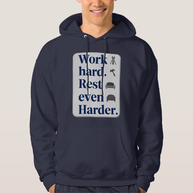 Work Hard Rest Even Harder Bold Typography Shirt (Front)