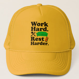 Work Hard Rest Harder Funny Lifestyle Shirt Trucker Hat