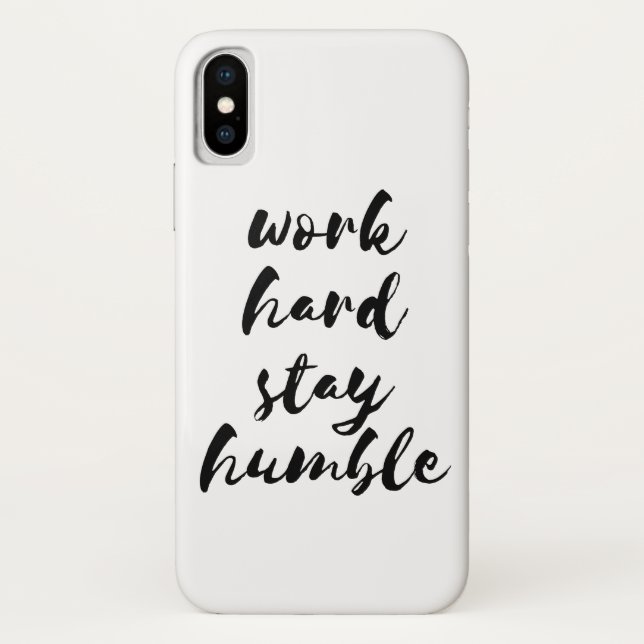 Work hard stay humble black font Case-Mate iPhone case (Back)