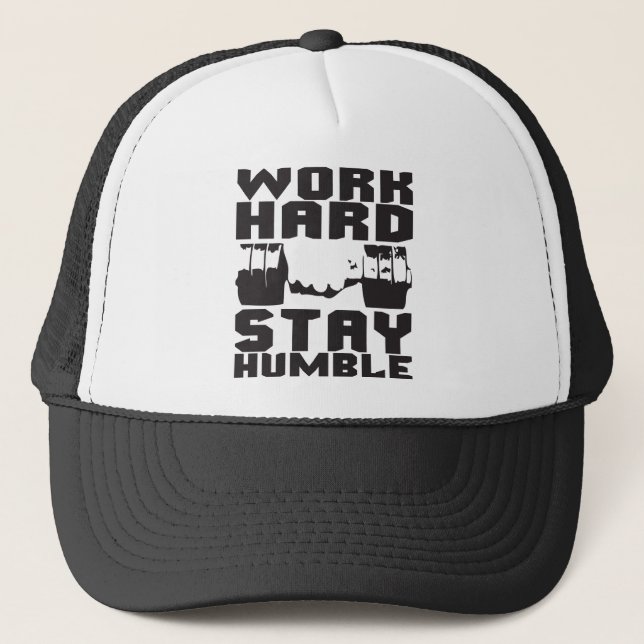 Work Hard Stay Humble - Dumbbell Trucker Hat (Front)