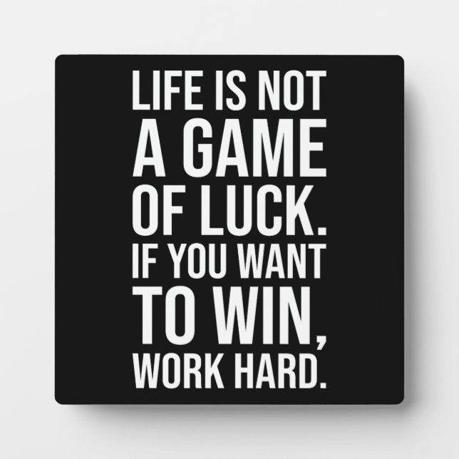 Work Hard To Win - Gym, Hustle, Success, Motivatio Plaque (Front)