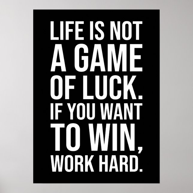 Work Hard To Win - Gym, Hustle, Success, Motivatio Poster (Front)