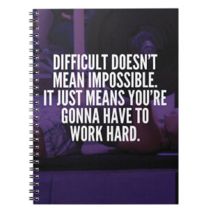 Work Hard - Women's Workout Motivational Notebook