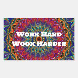 Work Hard, Wook Harder Rectangular Sticker