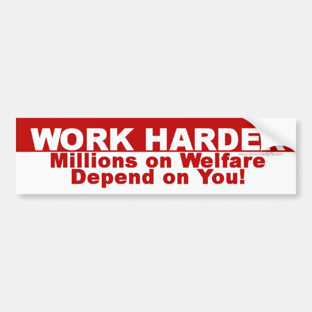 Work Harder Bumper Sticker (Front)