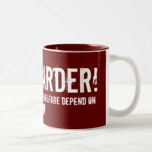 WORK HARDER! Two-Tone COFFEE MUG