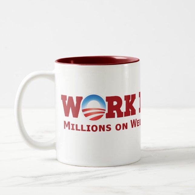 Work Harder Two-Tone Coffee Mug (Left)