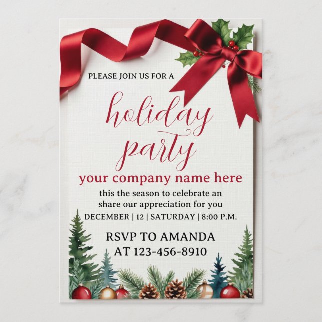 Work Holiday Party Invitation (Front)