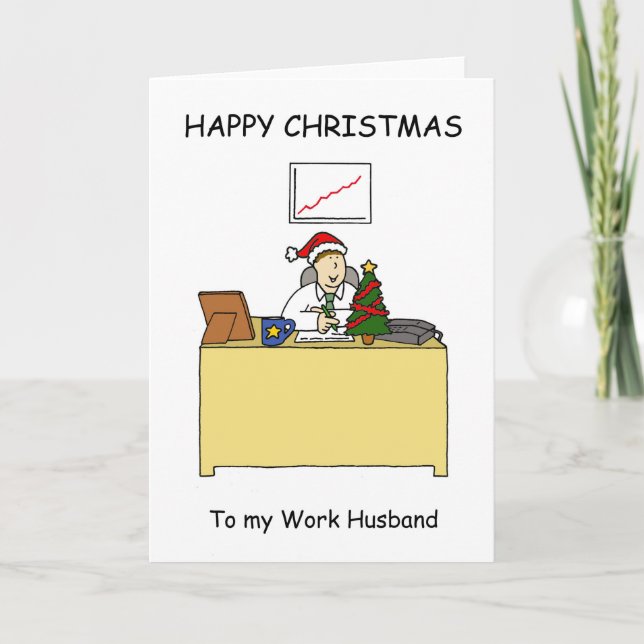 Work Husband Happy Christmas Holiday Card (Front)