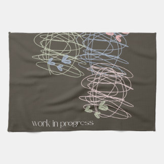 Work in progress scribble design tea towel