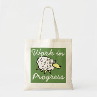"Work in Progress" Sheep Cartoon Project Bag