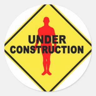 Work in progress symbol classic round sticker