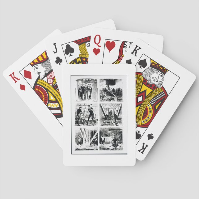 Work inside the caissons, constucting Brooklyn Bri Playing Cards (Back)