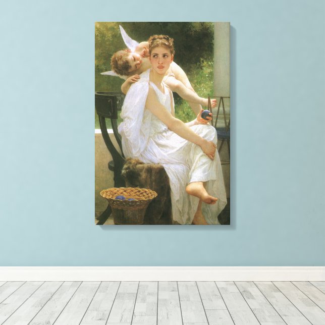 Work Interrupted by Bouguereau, Angel Portrait Canvas Print (Insitu(Wood Floor))