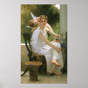 Work Interrupted by Bouguereau, Angel Portrait Poster