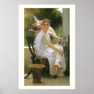 Work Interrupted by Bouguereau, Angel Portrait Poster