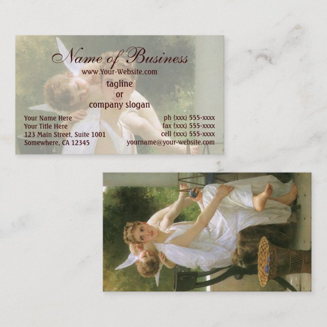 Work Interrupted by William Adolphe Bouguereau Business Card (Front/Back)