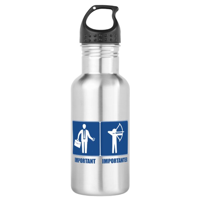 Work Is Important, Archery Is Importanter 532 Ml Water Bottle (Front)