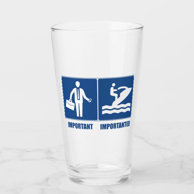 Work Is Important, Jet Skiing Is Importanter Glass (Front)