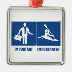 Work Is Important, Kayaking Is Importanter Metal Tree Decoration