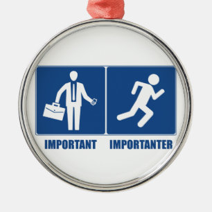Work Is Important, Running Is Importanter Metal Tree Decoration