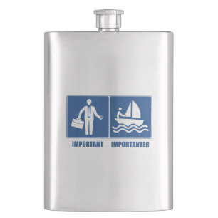 Work Is Important, Sailing Is Importanter Hip Flask