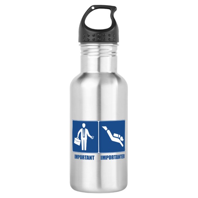 Work Is Important, Scuba Diving Is Importanter 532 Ml Water Bottle (Front)