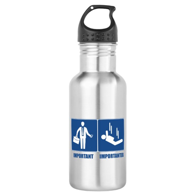 Work Is Important, Sky Diving Is Importanter 532 Ml Water Bottle (Front)
