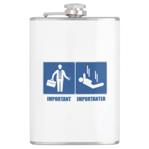 Work Is Important, Sky Diving Is Importanter Hip Flask