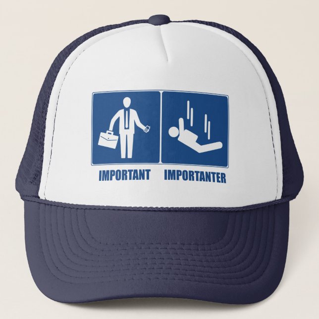 Work Is Important, Sky Diving Is Importanter Trucker Hat (Front)