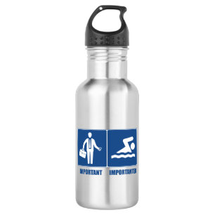 Work Is Important, Swimming Is Importanter 532 Ml Water Bottle