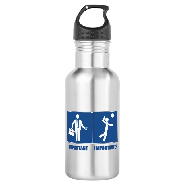 Work Is Important Volleyball Is Importanter 532 Ml Water Bottle (Front)