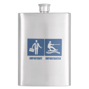 Work Is Important, Wakeboarding Is Importanter Hip Flask