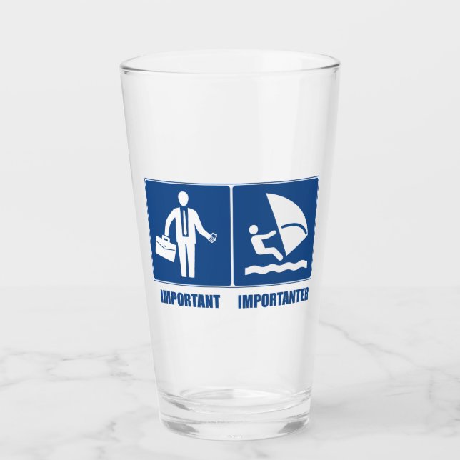 Work Is Important, Windsurfing Is Importanter Glass (Front)
