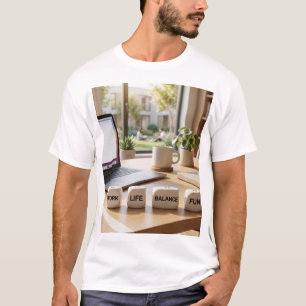 Work Life Balance Fun Dice Office Desk Motivationa T-Shirt