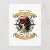 Work Like A Captain Party Like A Pirate Skull Joll