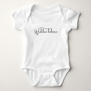 Work, love balance script with compass heart mini baby bodysuit