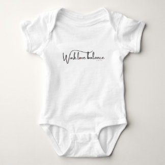 Work, love balance script with compass heart mini baby bodysuit