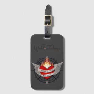 Work Love, Balance wings and compass Luggage Tag