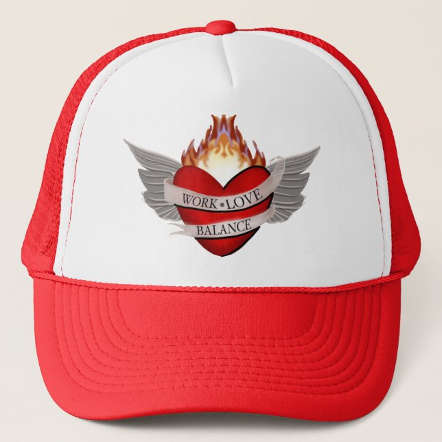 Work, Love, Balance with wings Trucker Hat (Front)