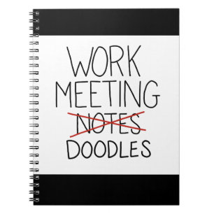 Work Meeting Notes Funny Doodle Pad Drawing Notebook