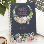 Work Mode Navy Blue Floral Personalised Planner<br><div class="desc">Get into work mode with this navy blue floral personalised planner. Perfect for women who love elegant and vibrant designs, this planner combines practicality with style. The beautiful floral artwork and inspiring "Work Mode" message add a touch of motivation to your daily planning. Personalise it with your name for a...</div>