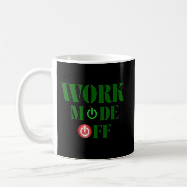 Work Mode Off Funny Office Power Button Coffee Coffee Mug (Left)