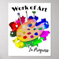Work Of Art In Progress Artist Palette Brushes