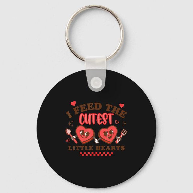 Work Of Heart School Lunch Lady Cafeteria Worker V Key Ring (Front)