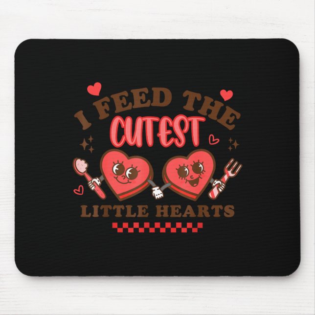 Work Of Heart School Lunch Lady Cafeteria Worker V Mouse Mat (Front)