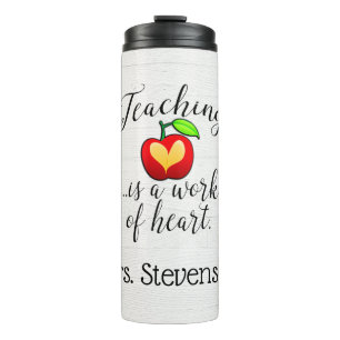 Work of Heart Teacher Appreciation Personalised Thermal Tumbler