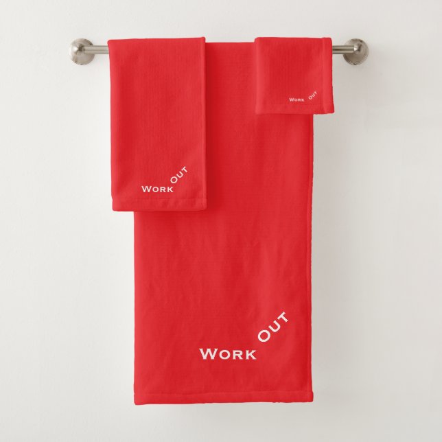  Work Out Logo Red      Bath Towel Set (Insitu)